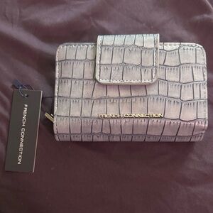 French Connection Silver Croc-Embossed Wallet